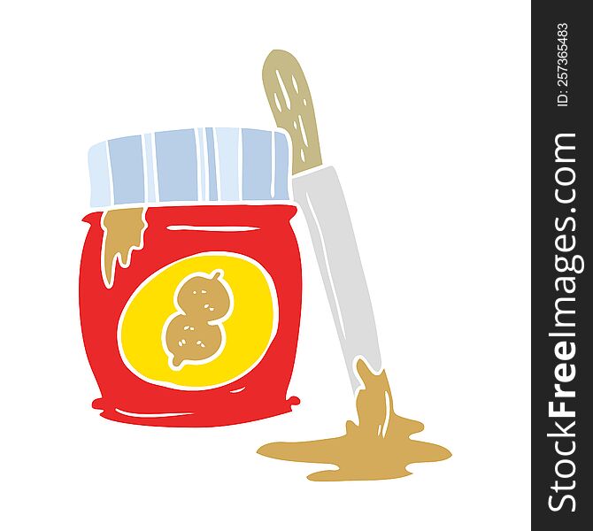 Flat Color Style Cartoon Jar Of Peanut Butter