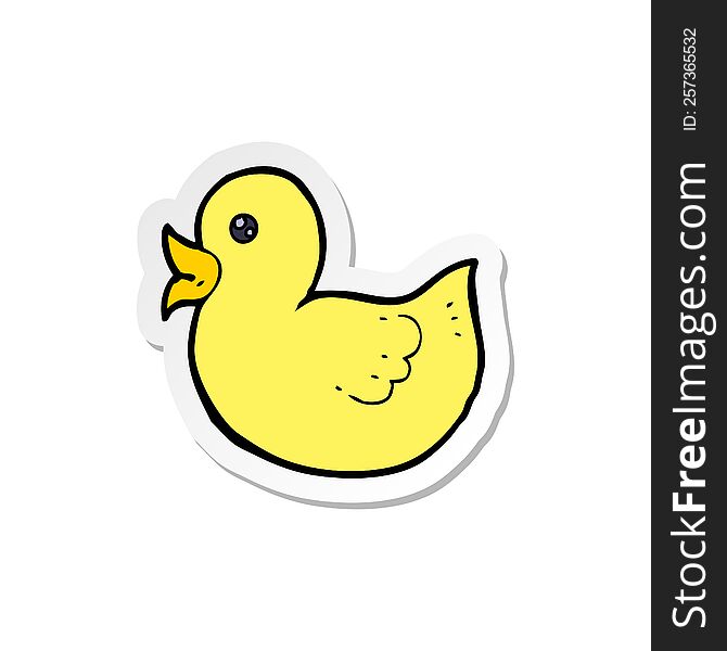 sticker of a cartoon rubber duck