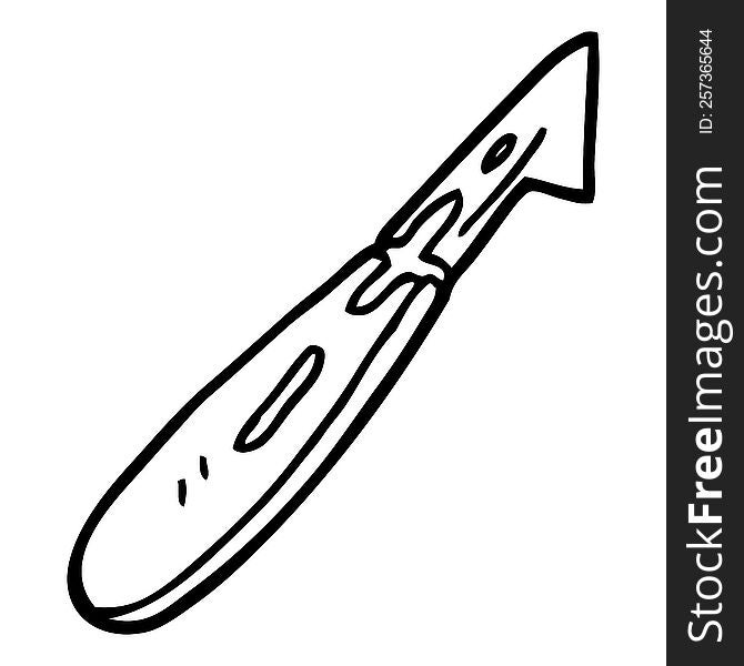 Black And White Cartoon Craft Knife