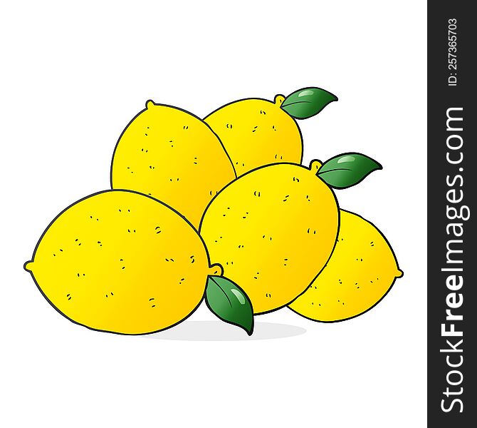 freehand drawn cartoon lemons