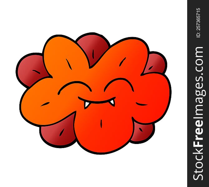 Cartoon Doodle Flower With Face
