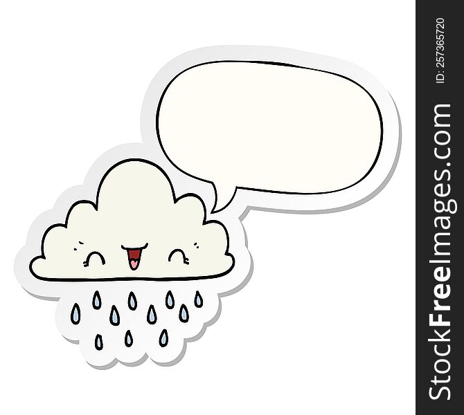 cartoon storm cloud and speech bubble sticker