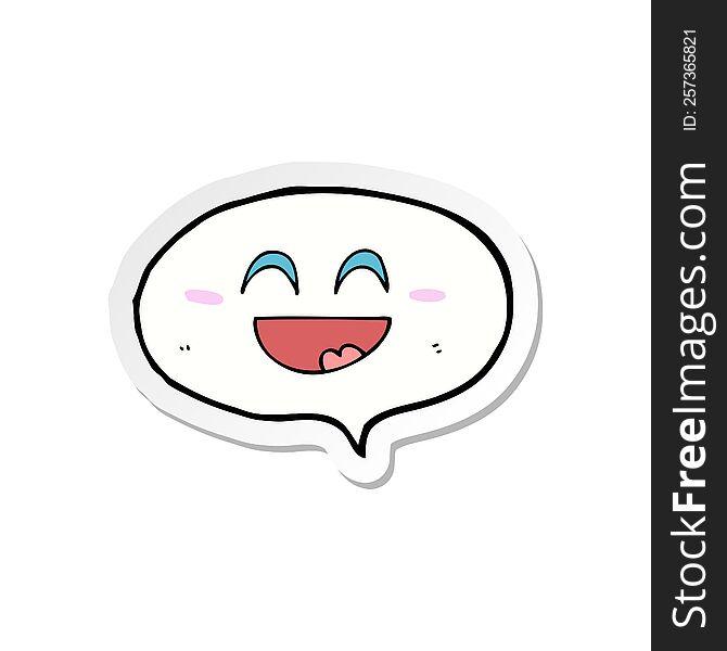 Sticker Of A Cute Cartoon Speech Balloon