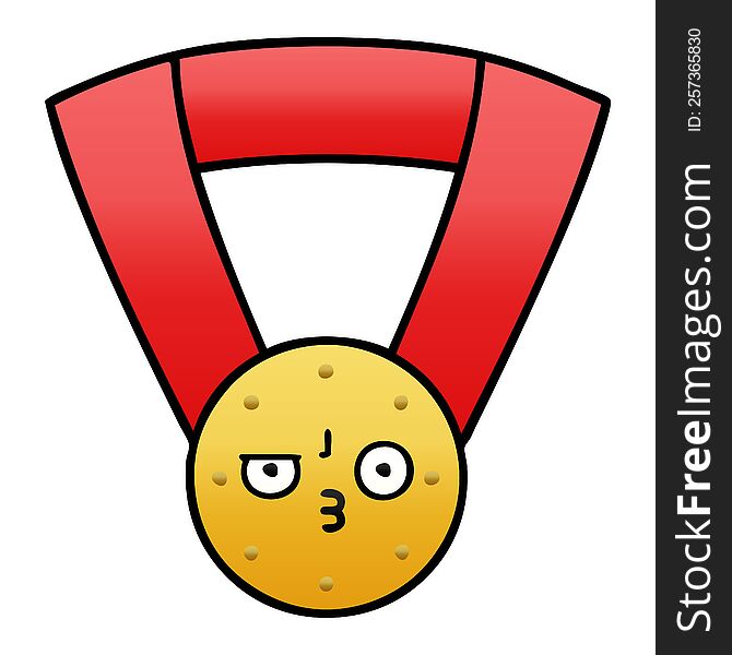 gradient shaded cartoon of a gold medal