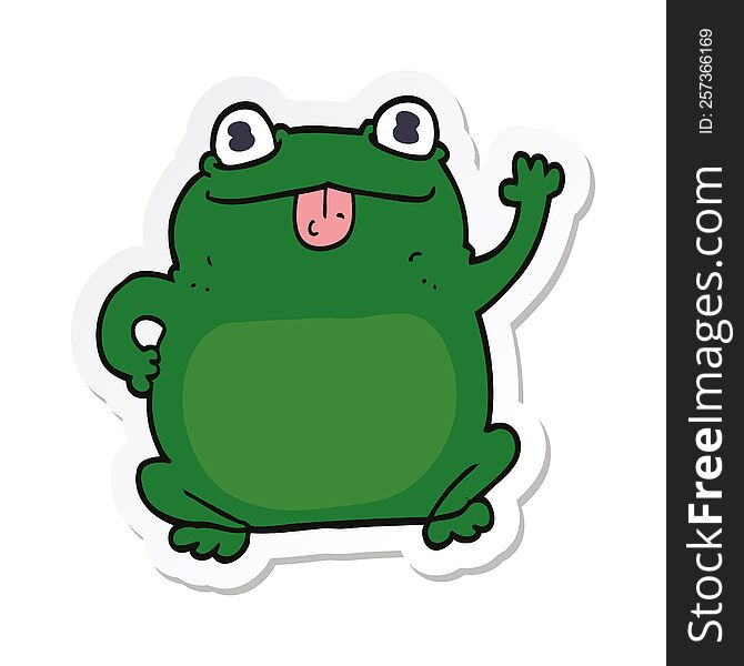 Sticker Of A Cartoon Frog