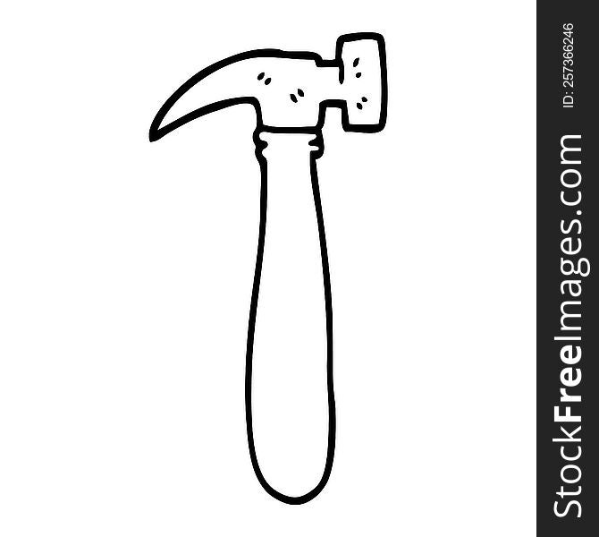 black and white cartoon hammer