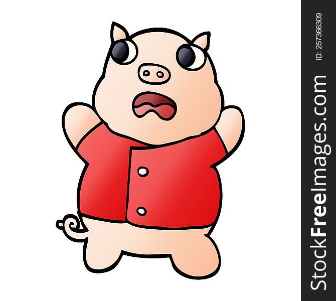 cartoon doodle funny pig