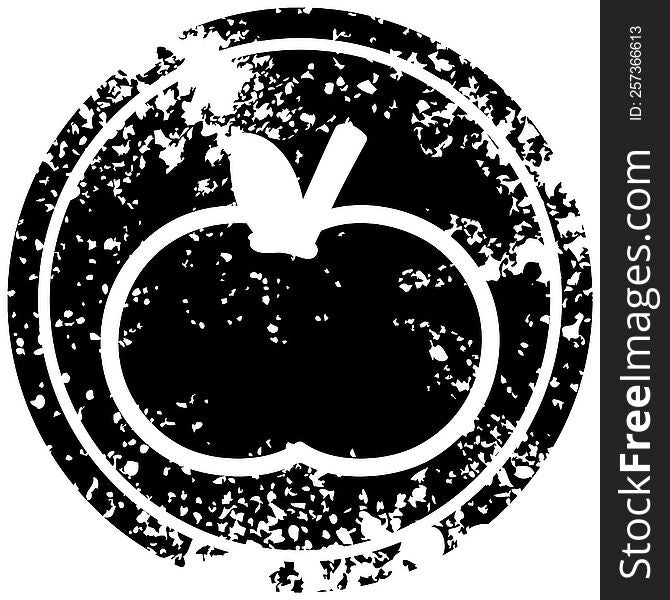 Organic Apple Distressed Icon