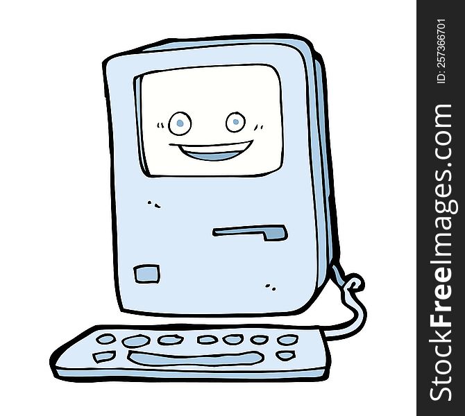 cartoon old computer