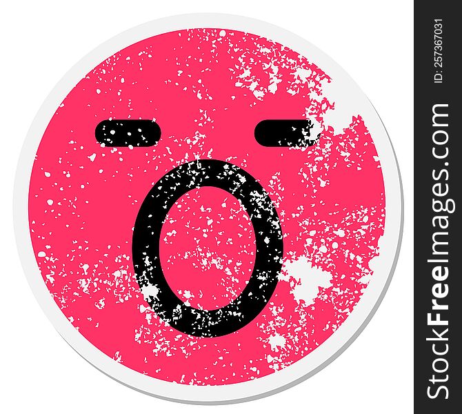 simple shouting face circular sticker
