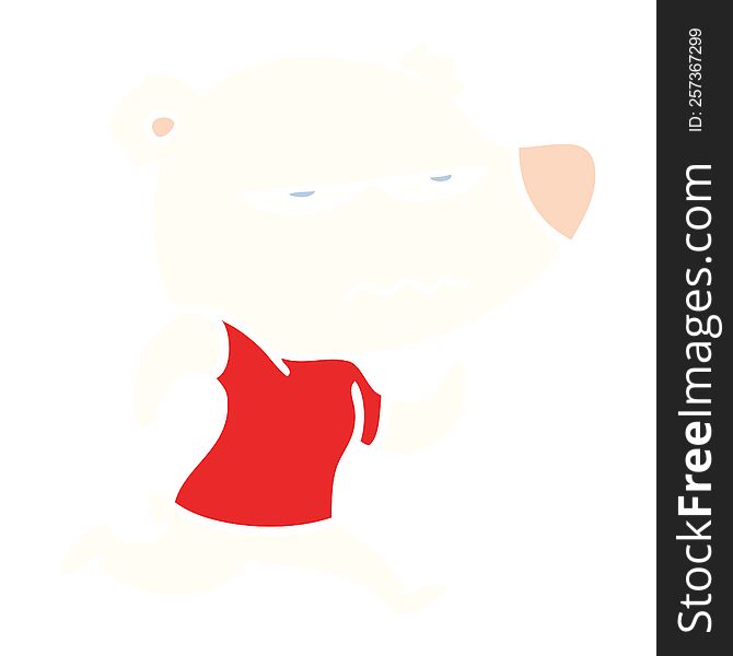 Angry Bear Polar Flat Color Style Cartoon