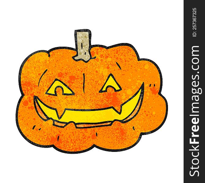 Textured Cartoon Spooky Pumpkin