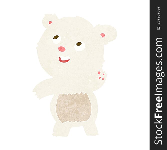 Cartoon Cute Waving Polar Bear Teddy