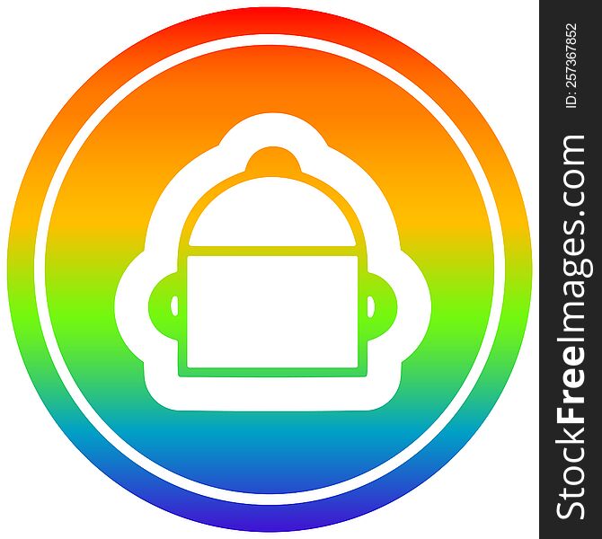 Cooking Pot Circular In Rainbow Spectrum