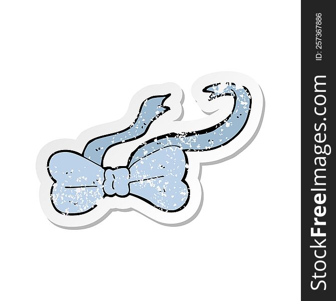 Retro Distressed Sticker Of A Cartoon Bow Tie