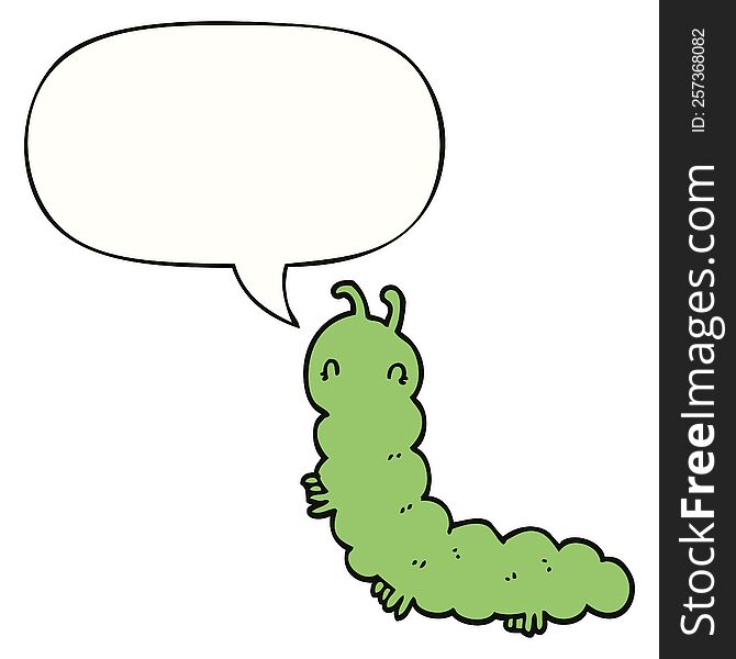 Cartoon Caterpillar And Speech Bubble