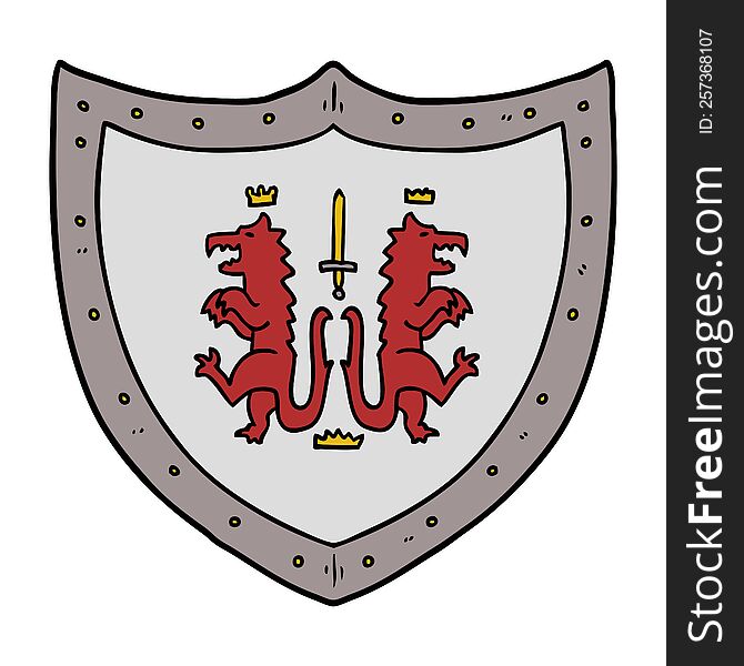 cartoon heraldic shield. cartoon heraldic shield