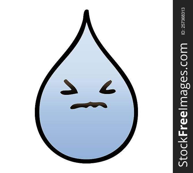 Quirky Gradient Shaded Cartoon Emotional Rain Drop