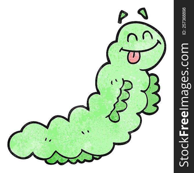 freehand textured cartoon caterpillar