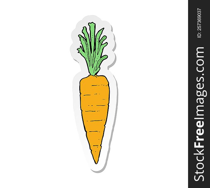 sticker of a cartoon carrot