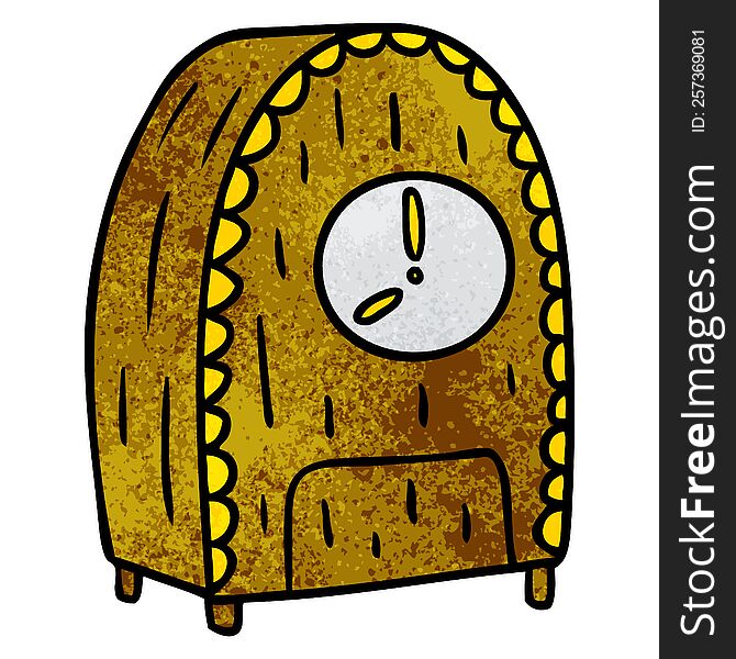 textured cartoon doodle of an old fashioned clock