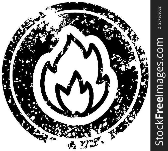 Simple Flame Distressed Icon