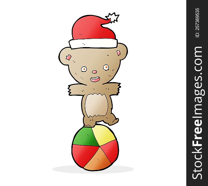 Cartoon Christmas Teddy Bear