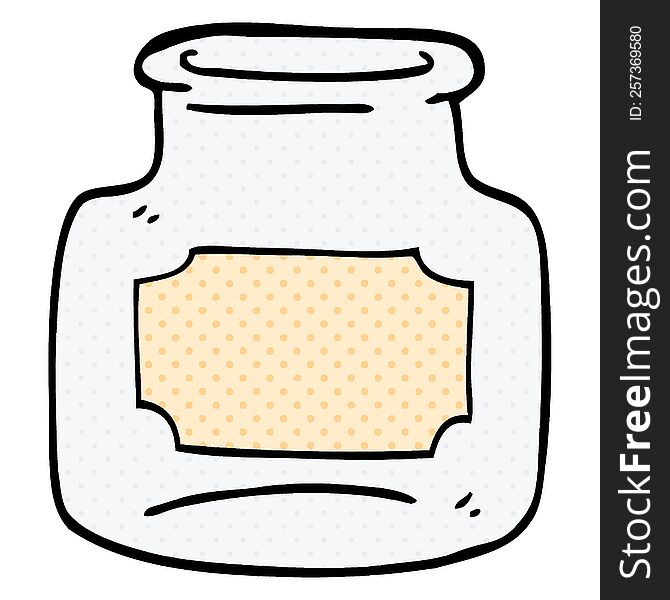 Cartoon Doodle Of Clear Glass Jar