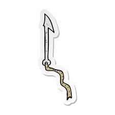 Sticker Of A Cartoon Harpoon Royalty Free Stock Photos