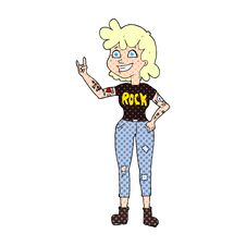 Cartoon Rock Girl Stock Image