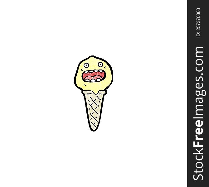 cartoon shocked ice cream