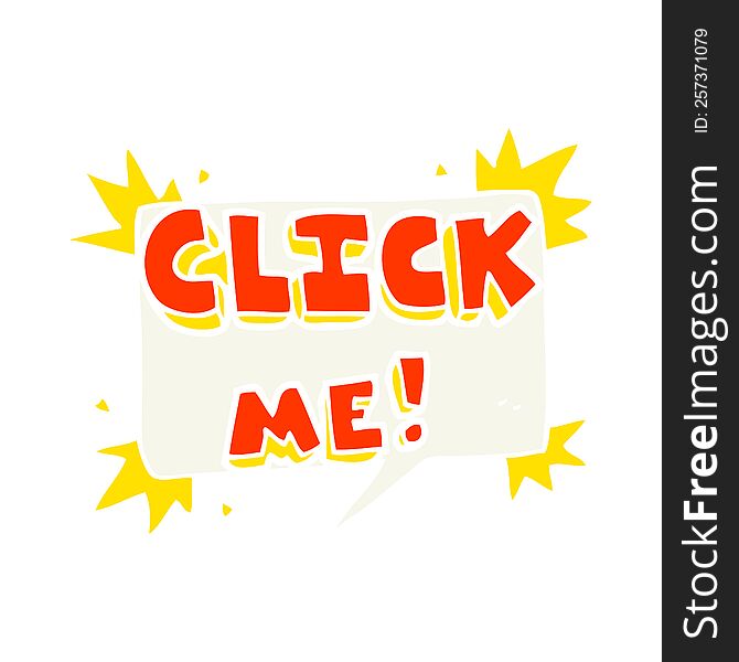 flat color illustration of click me symbol. flat color illustration of click me symbol