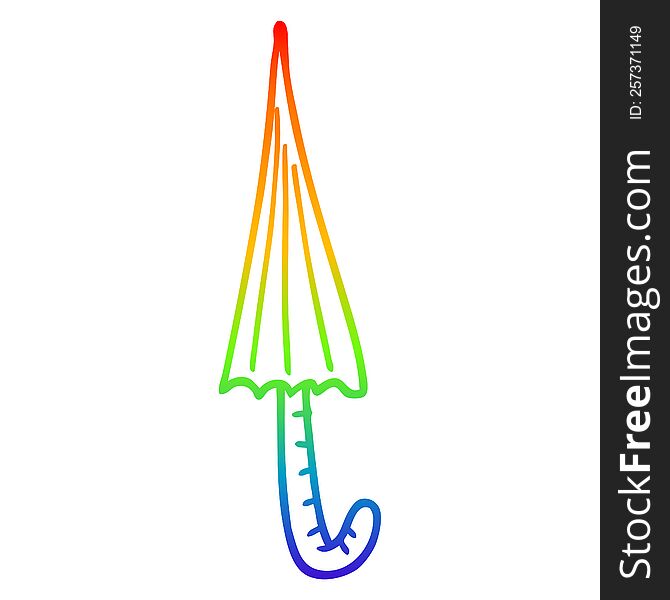 rainbow gradient line drawing cartoon umbrella