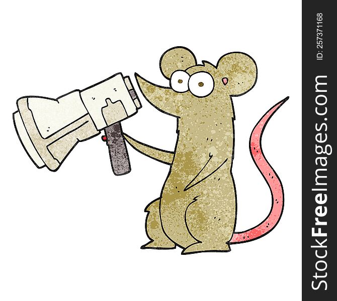 Texture Cartoon Mouse With Megaphone