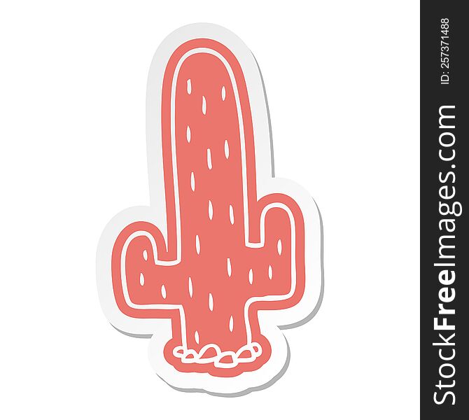 cartoon sticker of a cactus