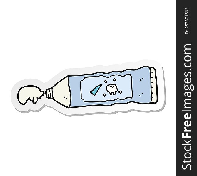sticker of a cartoon toothpaste