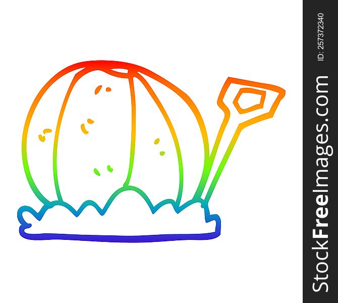 rainbow gradient line drawing of a cartoon beachball and spade