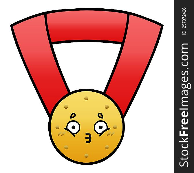 gradient shaded cartoon of a gold medal