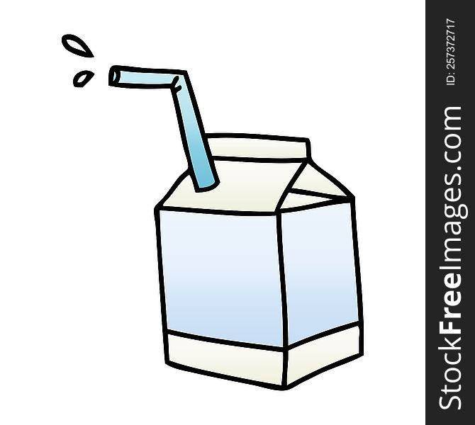 quirky gradient shaded cartoon quirky gradient shaded carton of milk