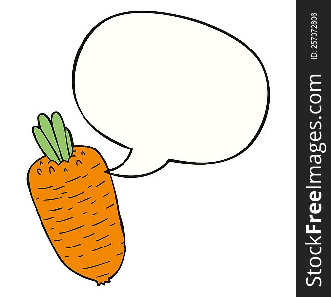 Cartoon Vegetable And Speech Bubble