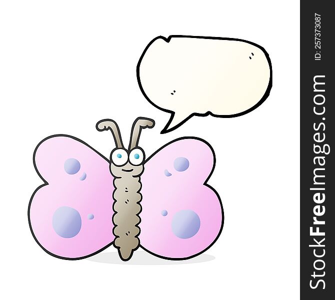 Speech Bubble Cartoon Butterfly