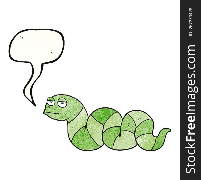 freehand drawn texture speech bubble cartoon bored snake