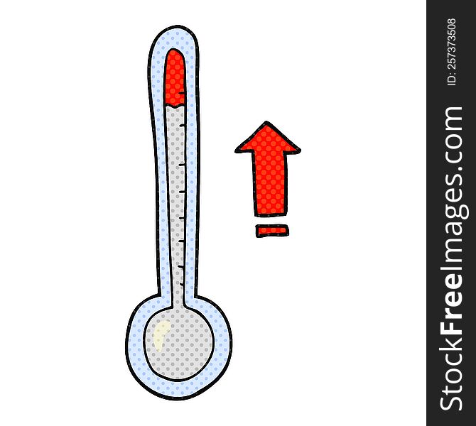 freehand drawn cartoon rising temperature