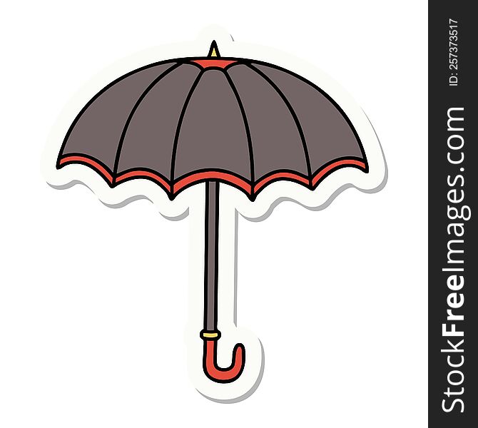 Tattoo Style Sticker Of An Umbrella