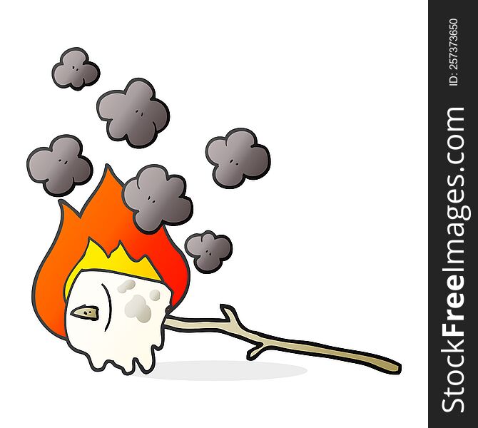 Cartoon Burning Marshmallow