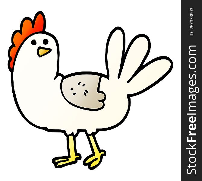 vector gradient illustration cartoon chicken