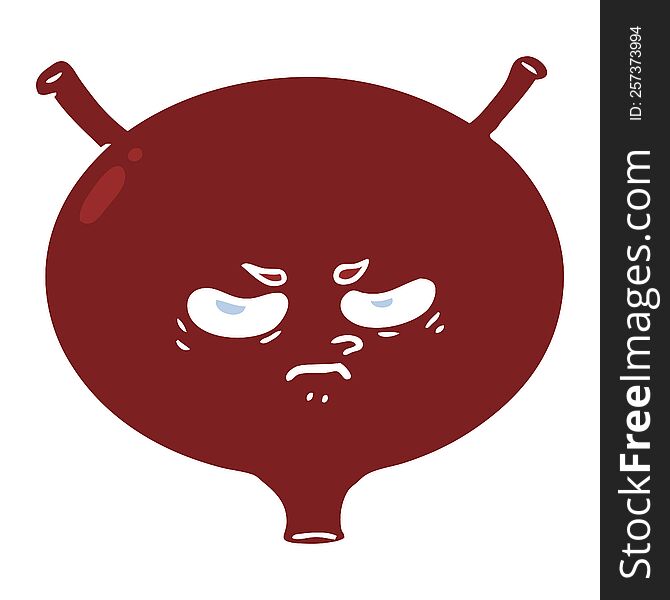 flat color style cartoon angry bladder