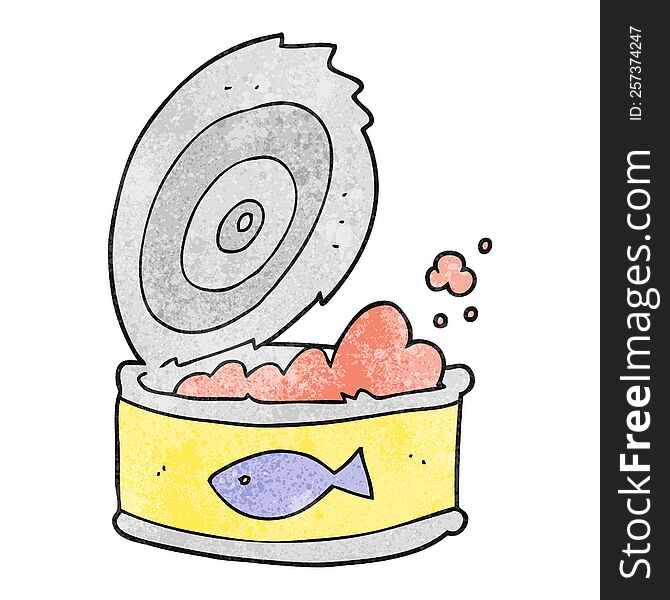 freehand textured cartoon can of tuna