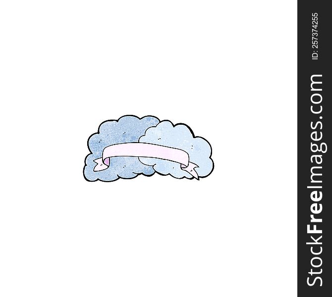 Cartoon Cloud With Scroll Banner