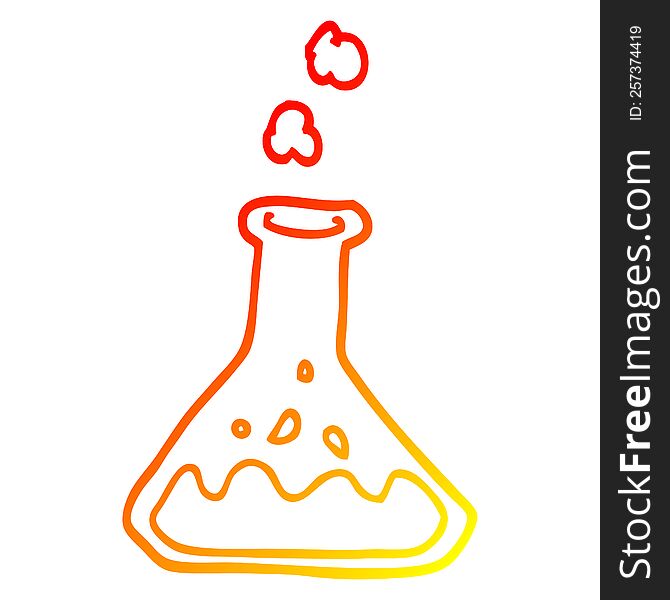 Warm Gradient Line Drawing Cartoon Chemicals In Bottle